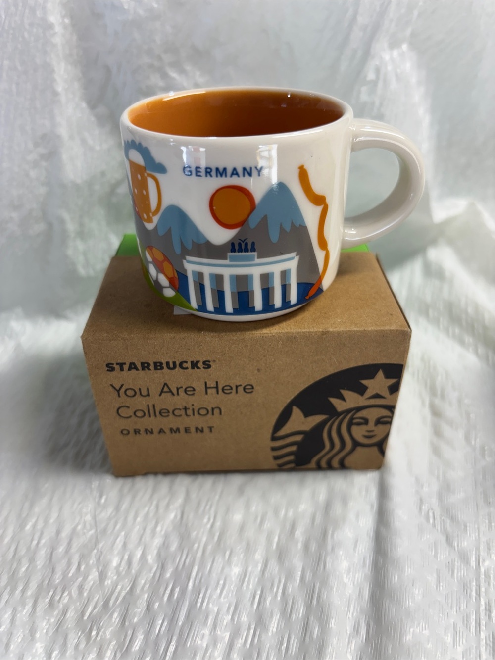 Starbucks Austria & Germany Espresso Mugs - Blue Interior & Orange Interior - Picture 5 of 10